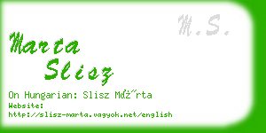 marta slisz business card